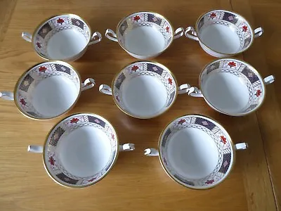 Buy 8 Royal Crown Derby  Border Twin Handled Soup Bowls  - Absolute Bargain! • 30£