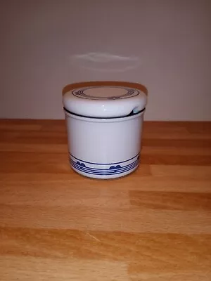 Buy Hornsea Danube Blue & White Ceramic Jam / Preserves / Sugar Pot • 19.99£