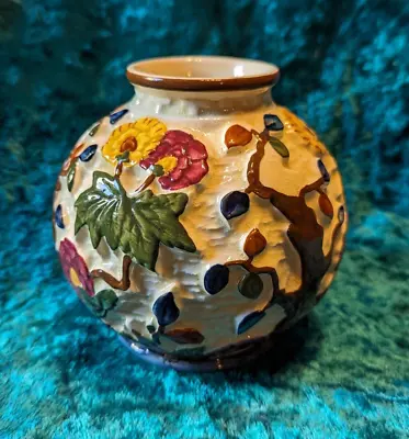 Buy Vintage HJ Wood Indian Tree Hand Painted Vase, Staffordshire, England, • 4£