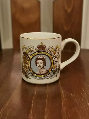 Buy Vintage Queen Elizabeth II Silver Jubilee Commemorative Mug Midwinter Pottery • 5£