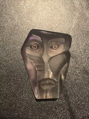 Buy Mats Jonasson Masqot Mask Face Domino Crystal Art Glass Sculpture Abstract #8162 • 75£