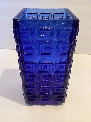 Buy Vintage Cobalt Riihimaen Lasi Taalari Finnish Glass Vase Designed Tamara Aladin • 118.54£