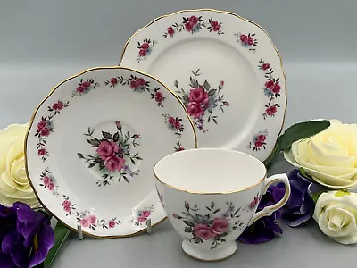 Buy Queen Anne Bone China England Lovely Vintage Roses Trio.(Tea Cup & Saucer,plate) • 11.99£