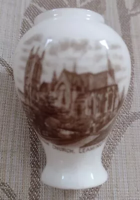 Buy Goss Crested China Ostend Vase With Sepia Picture Of Leamington Parish Church • 7£