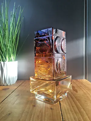 Buy Modernist 70's Finnish Kumela Glass Bronze Amber Clear Vase By Pentti Sarpaneva • 180£