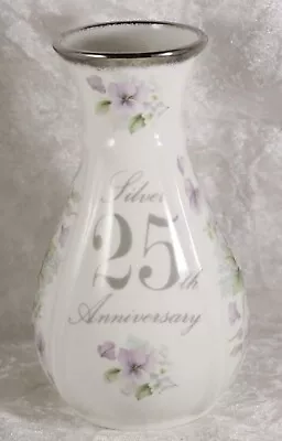 Buy Fenton China Vase Silver 25th Anniversary 5 Inches Tall Wedding Anniversary  • 3£