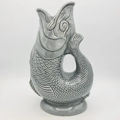 Buy WADE Pottery Fish Gluggle Jug By Wade In Grey 10.75  Tall 1120g Jug Vase • 29.99£