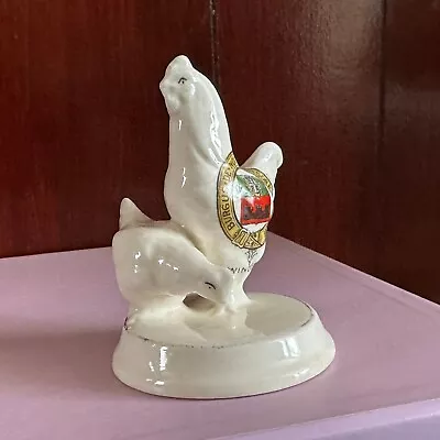 Buy Unmarked Crested China Hen And Cockeral On Round Base Chicken 90mm Windsor • 22£