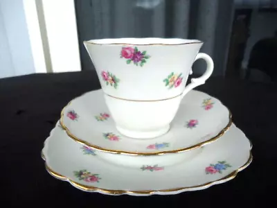 Buy Vintage Colclough Trio Tea Cup & Saucer Plate Set Floral Bone China #2 • 10.74£