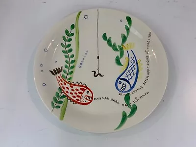 Buy Vintage Gustavsberg Swedish Hand Painted Fish Plate X “Löja” Stig Lindberg Rare • 214.47£