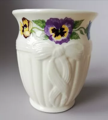 Buy BELLEEK Fine Porcelain Enchanted Garden Vase: Pansies: Millennium Mark: Ireland • 9.50£