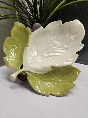 Buy VINTAGE CARLTON WARE TWIN TONE LEAF SERVING DISH GREEN 3 Sectioned Vgc • 29.95£