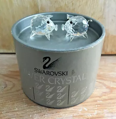 Buy 2 Vintage Boxed Swarovski Crystal Mini Pigs 2.5 Cm • 16.99£
