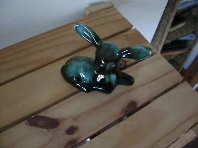 Buy Vintage Blue Mountain Pottery  Large Ear Deer Dark Green And Bluey Colour • 6£