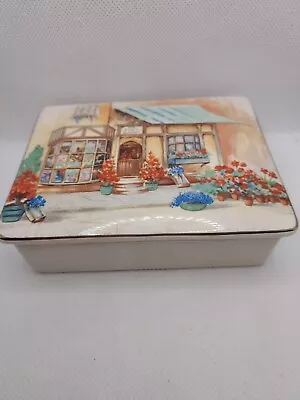 Buy Antique Porcelain SandLand Ware Candy Box 5x4  Inches Hanley England Used • 18.32£