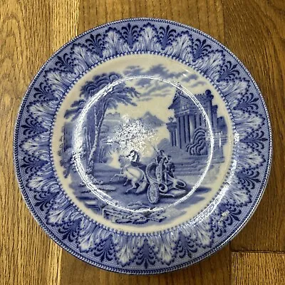 Buy Cauldon England Blue And White Chariot Plate 8” • 10£