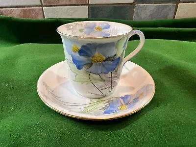 Buy Rare Vintage Shelley Meconopsis Baileye Blue Yellow Poppy Cup And Saucer D12333 • 9.99£