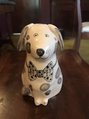 Buy Vintage Rye Pottery Dog, Black & White, HH Initials, Possibly Hector’s House • 25£