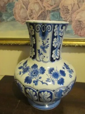 Buy Royal Delft Holland De Porceleyne Fles Handpainted Blue Vase Flowers 9.5  • 226.81£