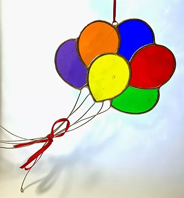 Buy Bunch Of Balloons Handmade Stained Glass Suncatcher *Lead-free* *Genuine Glass* • 27£