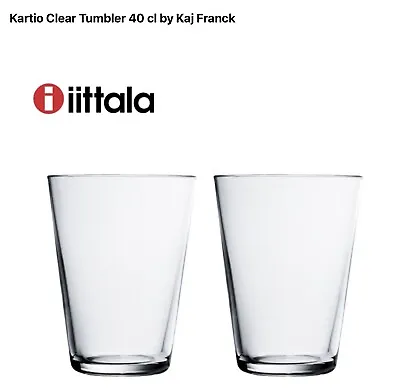 Buy Iittala Kartio Tumbler 40cl / 13.52 Oz Clear By Kaj Franck NEW 2pc Set Finland • 22.98£