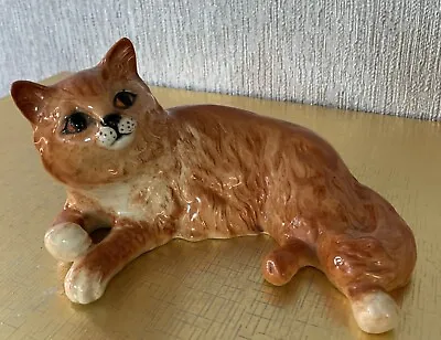 Buy BESWICK CAT PESIAN LYING DOWN MODEL No. 1876 GINGER   GLOSS PERFECT • 59.99£