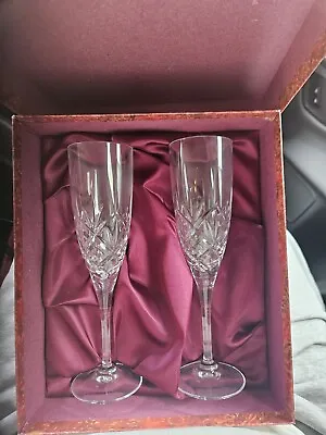 Buy Boxed Doulton International Finest Cut Crystal Champagne Flutes   • 20£