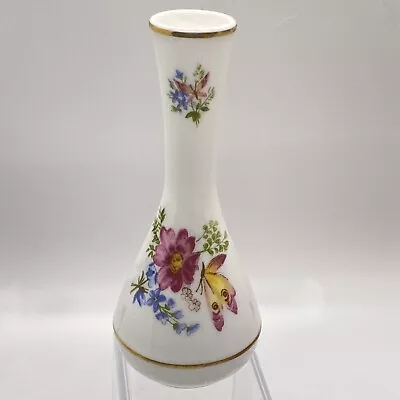 Buy Fenton English Bone China Company Porcelain Bud Vase 5” Rose Butterfly Transfer • 12.30£