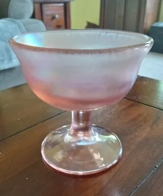 Buy Fenton Velva Rose Pink Carnival Stretch Glass Sherbert Footed Bowl 75th Anniver. • 14.47£