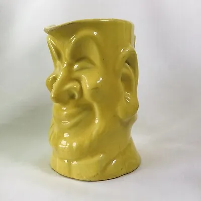 Buy RARE Antique FIND 19th Century Yellow Peter Davy Toby Character Jug Pitcher Mug • 46£