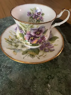 Buy Royal Stanley Fine Bone China Staffordshire England, Pansies Tea Cup & Saucer • 14.40£