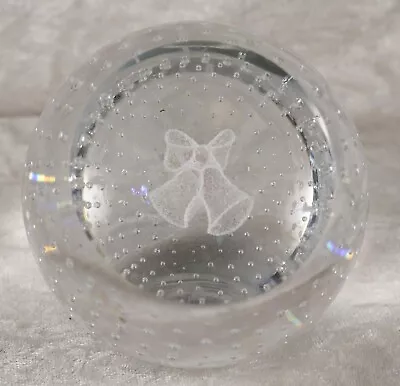 Buy Unbranded Glass Paperweight Clear 9.5 Inches Around Wedding Bells Collectable  • 6£