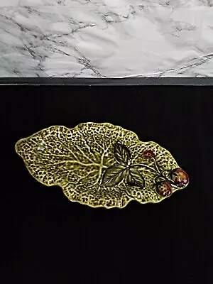 Buy Vintage Shorter & Son Dark Green Cabbage Leaf Shaped Dish • 6.99£