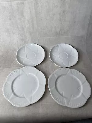 Buy Shelley Fine Bone China White Dainty 2 X Saucers 2 X Side Plates  • 10£