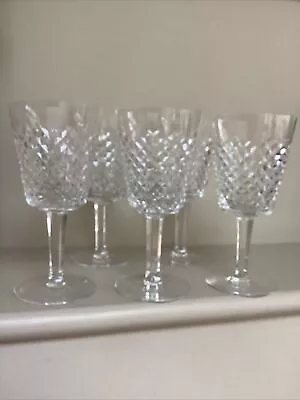 Buy WATERFORD  IRISH Crystal  ALANA  SET OF  5 - Glasses, Signed , TALL WINE , • 125£