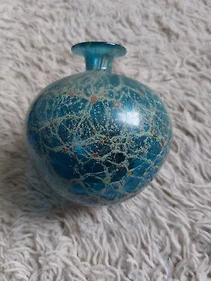 Buy Mdina Glass Spherical Vase 36cm Circumference Height 16cm Blue Green  • 25£