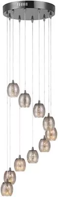 Buy LITECRAFT Ceiling Pendant Cluster 10 Light With Crackle Effect Glass Shades...  • 211.99£