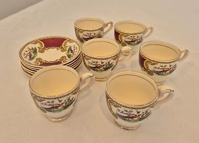 Buy Beautiful 6-piece Royal Crown Myott Staffordshire Porcelain Coffee Cup Set • 10£