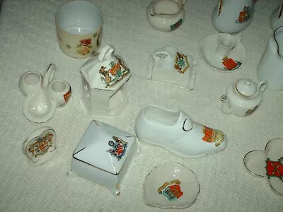 Buy 22 Crested Ware Souvenir Town Items Including W & H Carlton & Arcadian China • 30£