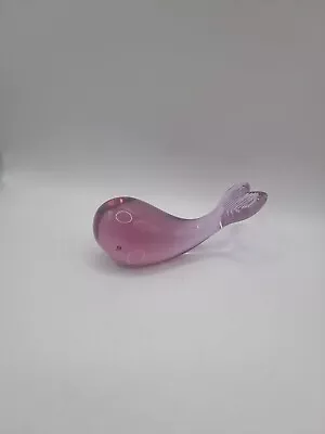 Buy Vintage Wedgewood Cranberry Art Glass Whale Figurine Paperweight • 16£