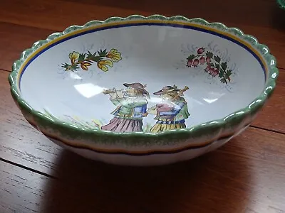 Buy Vintage Dish Bolw French Faience Henriot Quimper Musicians Breton • 142.25£