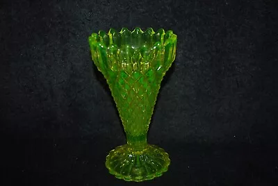 Buy Beautiful Victorian British Vaseline Uranium Flower Vase 1870s • 144.07£