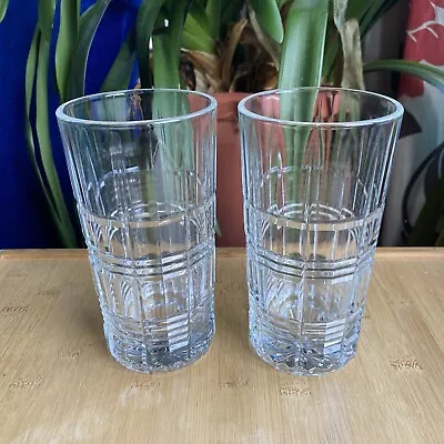 Buy Cristal D'Arques Crystal Carrolton Clear Pattern Cooler Tumbler Glasses 6” Pair • 14.39£