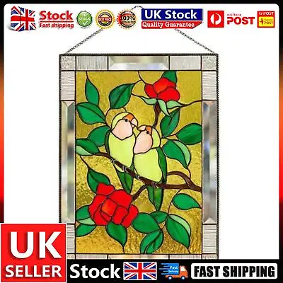 Buy Stained Glass Birds Panel Window Hanger For Garden Outdoor (2) UK • 11.39£
