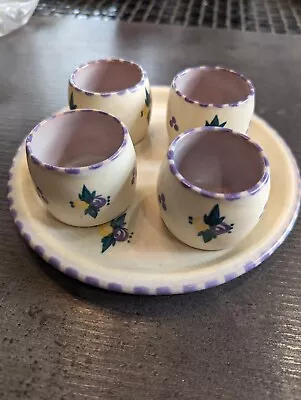 Buy Early Poole Pottery Egg Cups And Dish • 5.99£