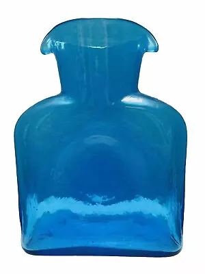 Buy Vtg Hand Blown Cobalt Blenko Double Spout 8” Water Bottle Pitcher Vase Carafe • 53.95£