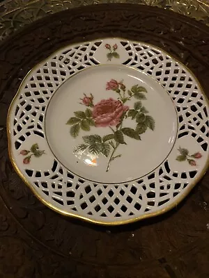 Buy Arabella Fine Bone China Decorative Plate With Feet Work Pink Roses • 4.99£