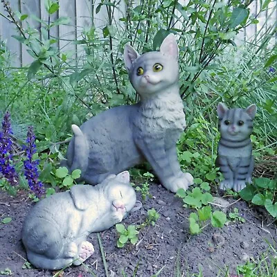 Buy Cat Ornament Outdoor Garden Sculptures Animal Lawn Statues Home Patio Door Décor • 8.50£