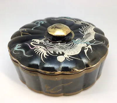 Buy Dragonware Covered Candy Dish Round Box Dragon Ware Moriage Japan Vintage • 28.45£