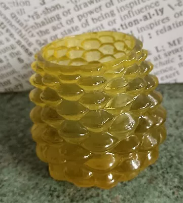 Buy Vintage Honey / Amber Coloured Bubble Glass Votive Holder • 3.99£